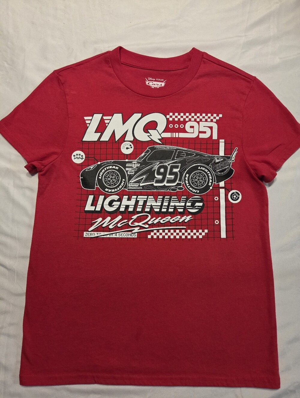 Disney Red Lightning McQueen Graphic Tee for Young Boys. Sm.